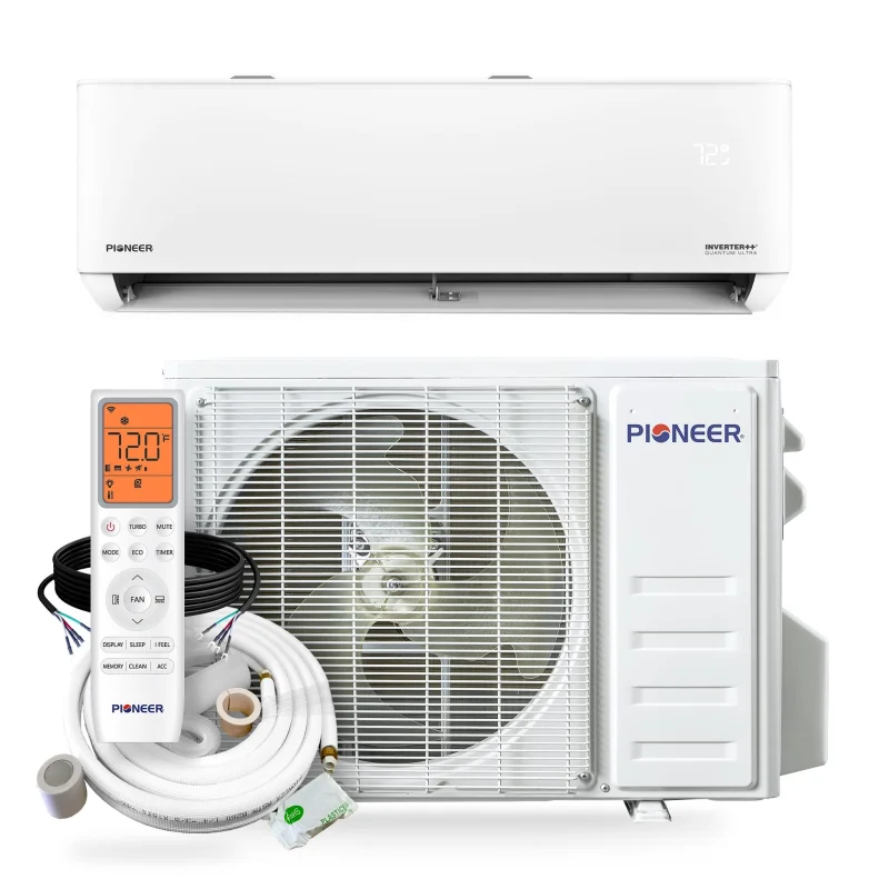 Pioneer Quantum Ultra 24,000 BTU 23 SEER2 230V High-Wall Ductless Energy-Star Mini-Split Air Conditioner Inverter Heat Pump Full Set