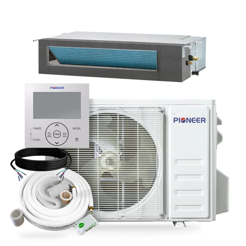 Pioneer Quantum Ultra 9,000 BTU 20.5 SEER2 230V Ceiling Concealed Ducted Mini-Split Air Conditioner Inverter Heat Pump Full Set
