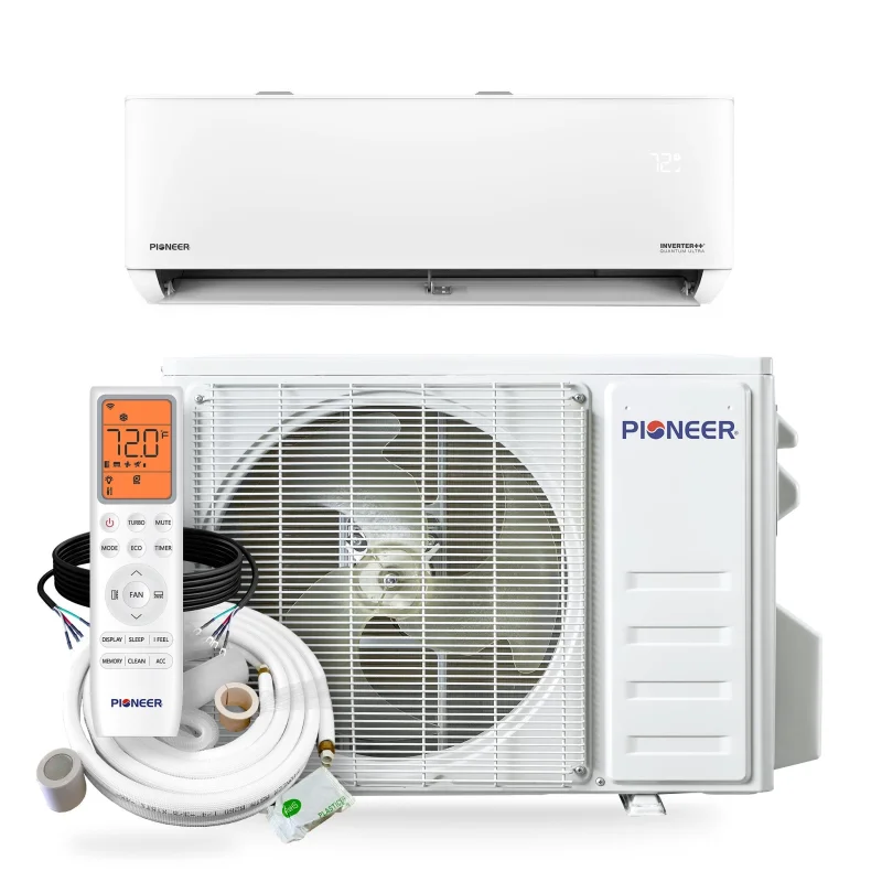 Pioneer Quantum Ultra 9,000 BTU 24 SEER2 115V High-Wall Ductless Energy-Star Mini-Split Air Conditioner Inverter Heat Pump Full Set