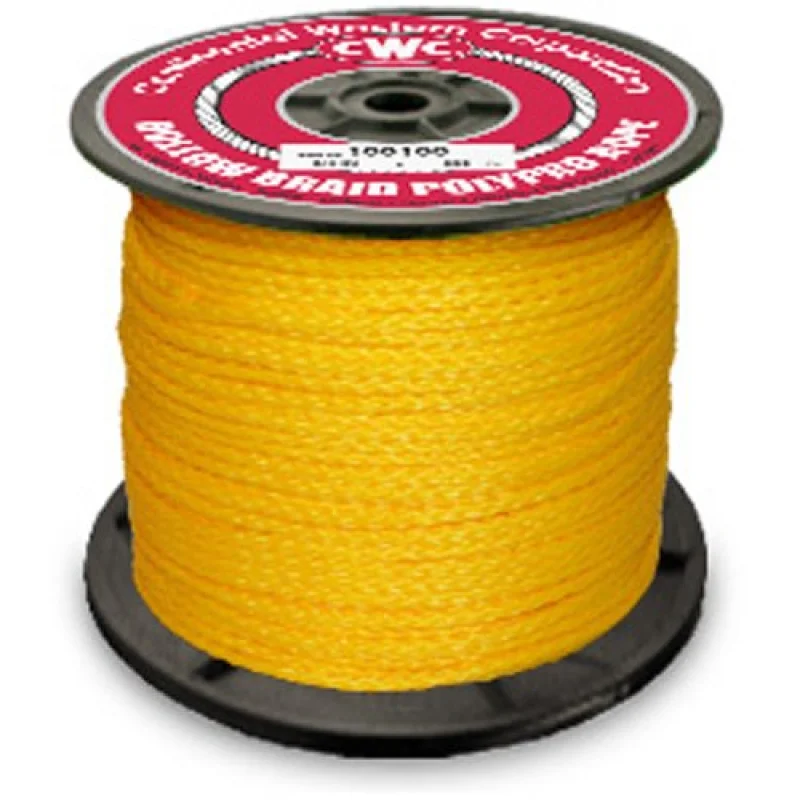 PolyPro Hollow Braid Rope – Yellow – 1/2″ x 500′, Size #16, 2600 lbs Tensile (1 Spool) – CWC-100110