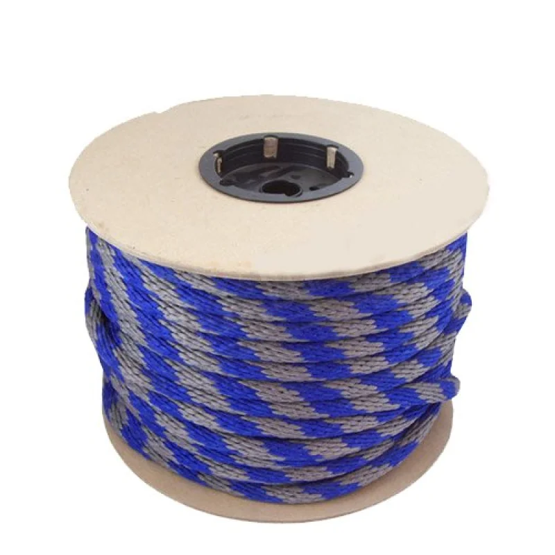 Rope 115454 5/8in Solid Braid Multifilament Poly Blue/Grey Halter Rope 200ft