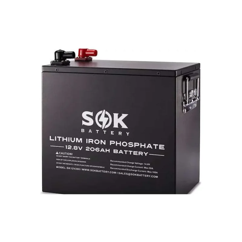 SOK Battery 12V 206Ah LiFePO4 Deep Cycle Battery (Metal Box)
