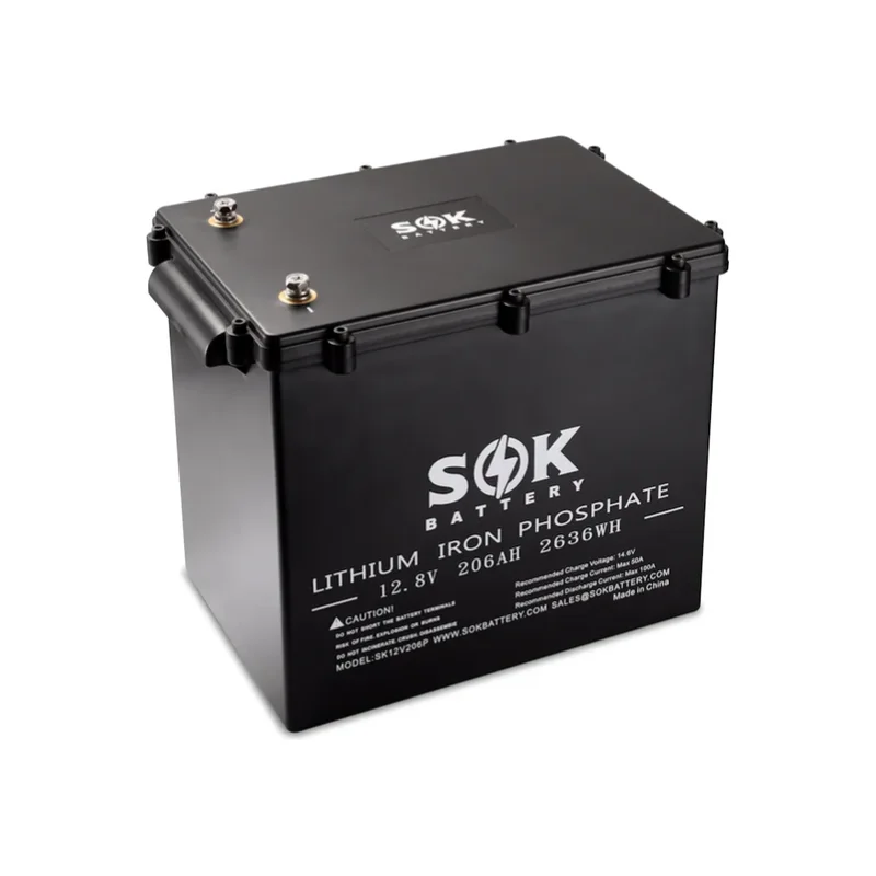SOK SK12V206PH Marine Grade 12V 206Ah LiFePO4 Battery Sealed Plastic Box