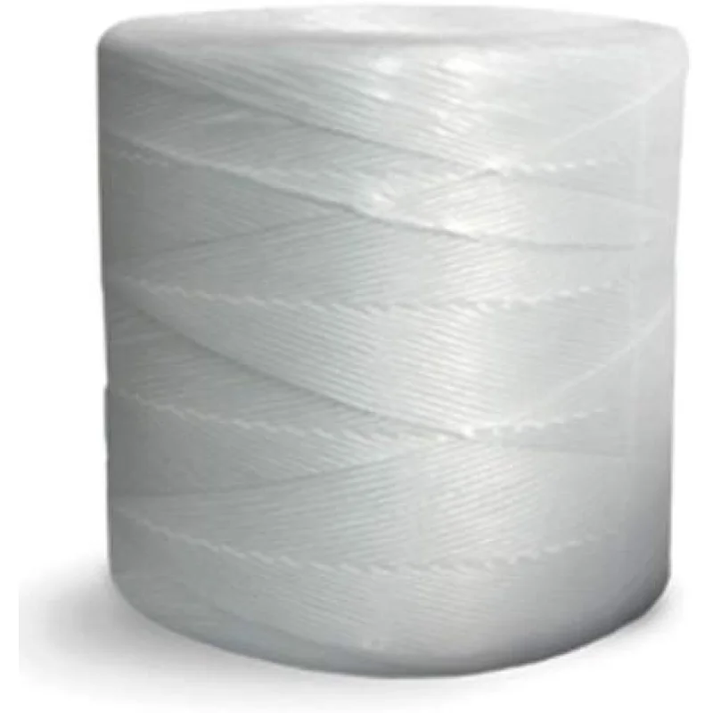 Split Film Polypropylene Tying Twine – 1 Ply, 135 lbs Tensile, White (Pack of 4 rolls)