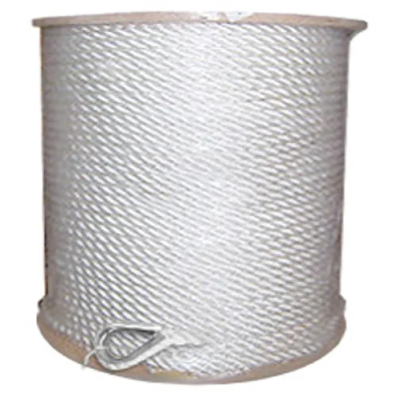 Twisted Nylon Anchor Line with Thimble – 3/8″ x 600 ft, White