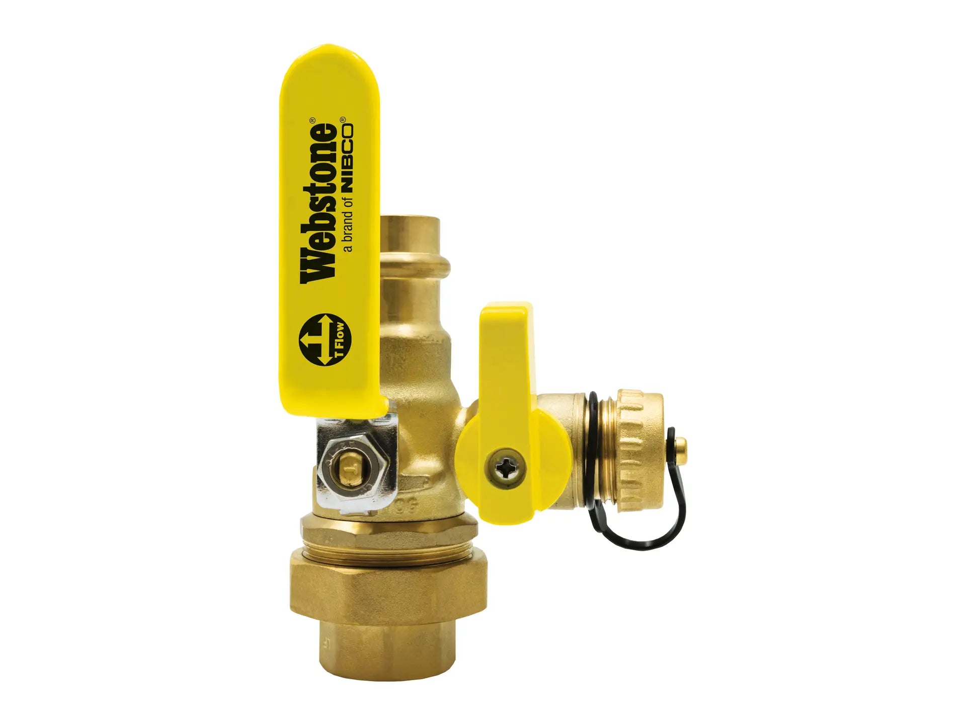 Webstone PEX-X043W 3/4" x 3/4" Flip Union x F1960 PEX Pro-Pal Ball Drain W/Union H-10433W