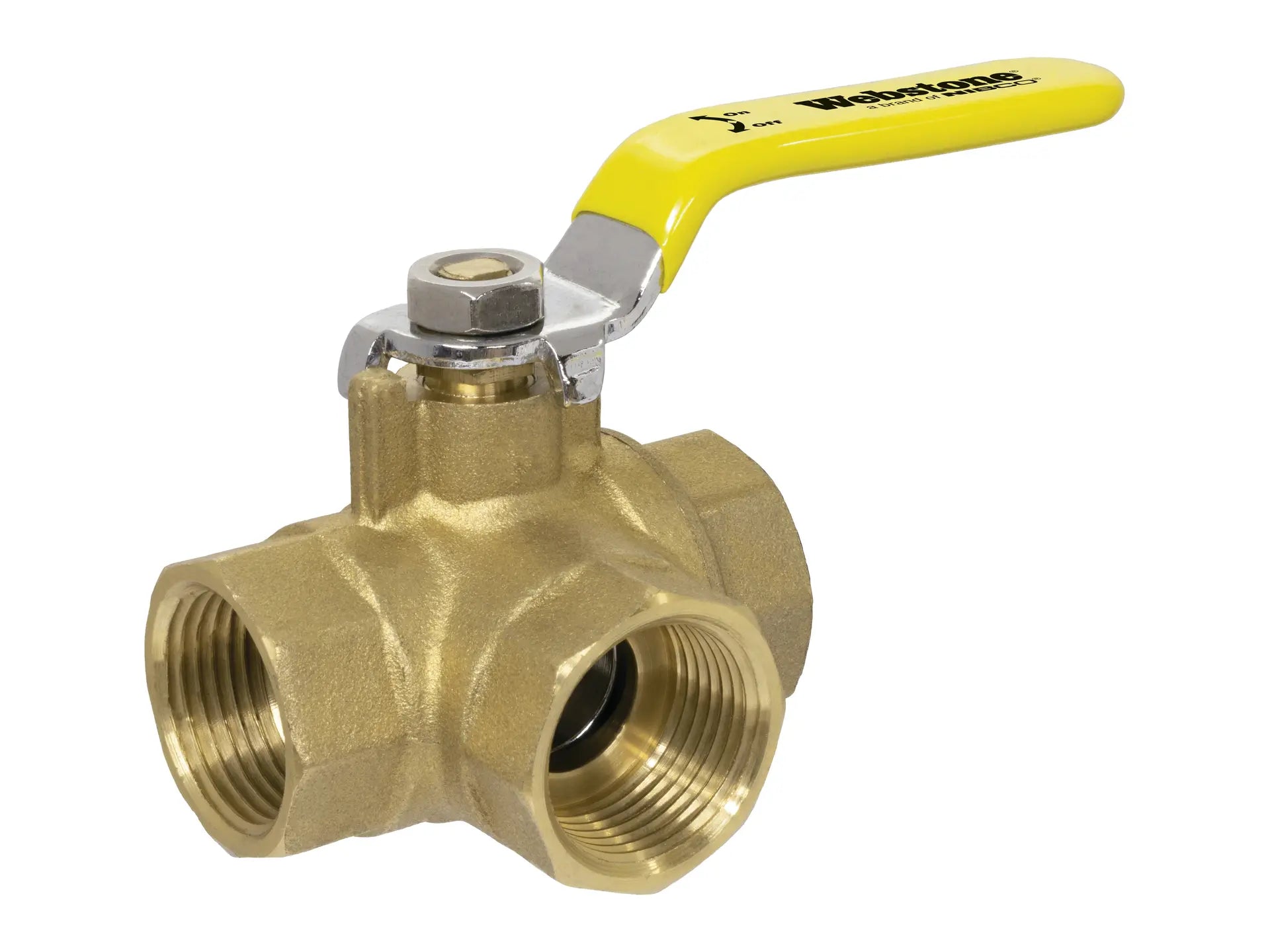 Webstone THD-X064 1/2" x 1/2" FIP L-Port Ball Valve H-40642