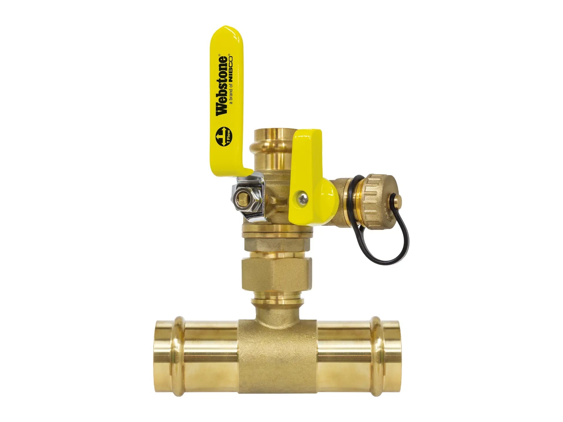 Webstone PRS-X063W 3/4" x 1-1/4" Press Valve x Press Run Pro-Pal T-Union Ball Drain H-80633W-T114