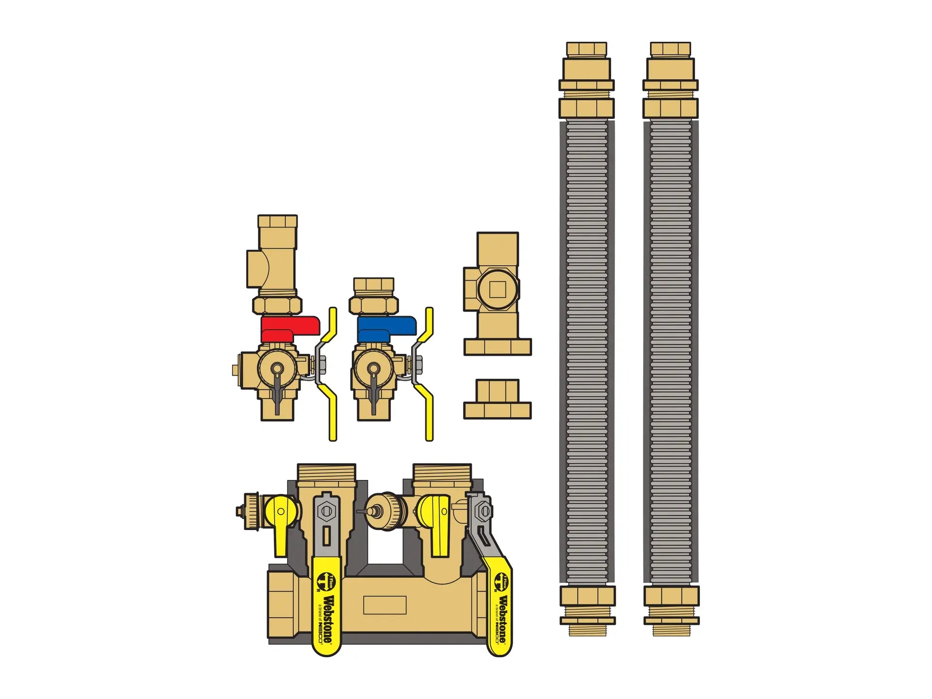 Webstone 1-1/4" Press x 1" FIP Heat & DHW Complete Near Boiler Kit H-8FK5-CH