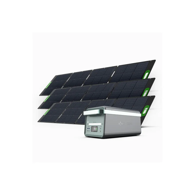 Yoshino Power B4000 SST 4000W Portable Solid State Solar Generator includes (3) 200W Solar Panels